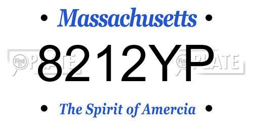8212YP Massachusetts License Plate