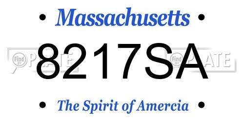 8217SA Massachusetts License Plate