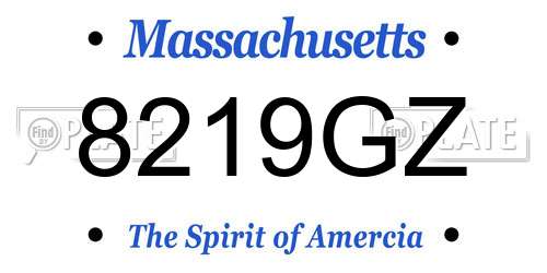 8219GZ Massachusetts License Plate