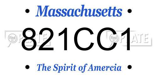 821CC1 Massachusetts License Plate