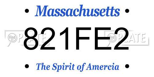 821FE2 Massachusetts License Plate