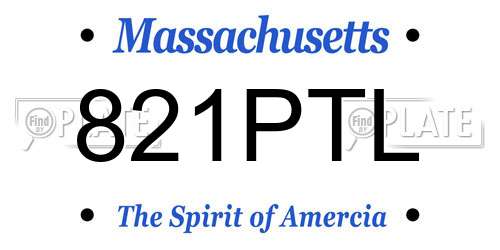 821PTL Massachusetts License Plate