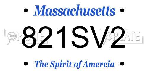 821SV2 Massachusetts License Plate