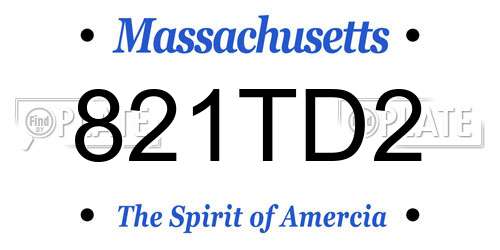 821TD2 Massachusetts License Plate