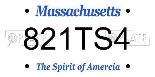 821TS4 Massachusetts License Plate