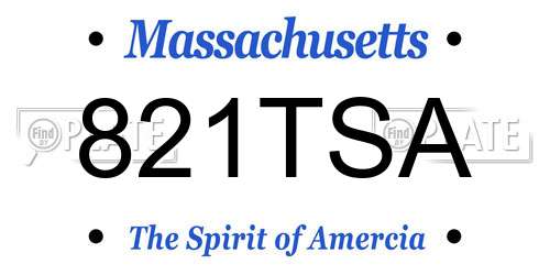 821TSA Massachusetts License Plate