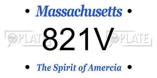 821V Massachusetts License Plate