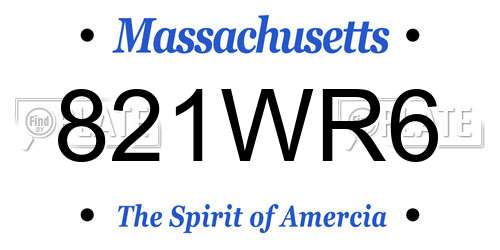 821WR6 Massachusetts License Plate