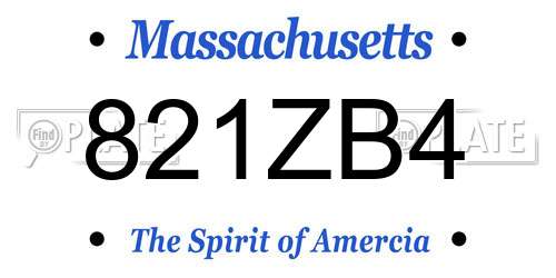 821ZB4 Massachusetts License Plate