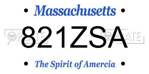 821ZSA Massachusetts License Plate