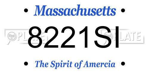 8221SI Massachusetts License Plate