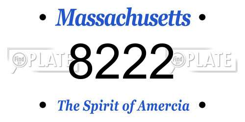 8222 Massachusetts License Plate
