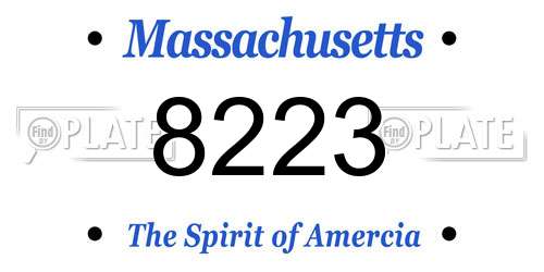 8223 Massachusetts License Plate