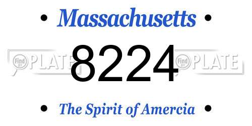 8224 Massachusetts License Plate