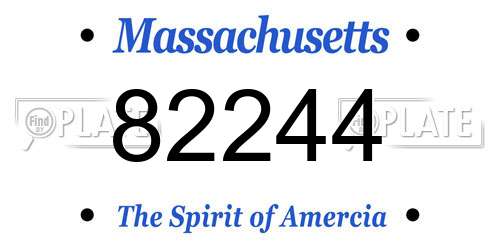 82244 Massachusetts License Plate