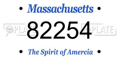 82254 Massachusetts License Plate