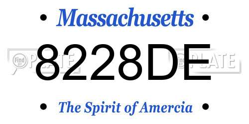 8228DE Massachusetts License Plate