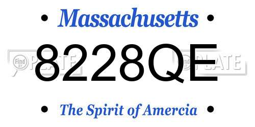 8228QE Massachusetts License Plate