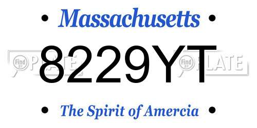 8229YT Massachusetts License Plate