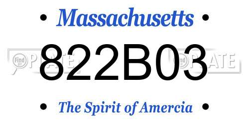 822B03 Massachusetts License Plate