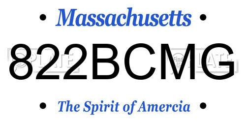822BCMG Massachusetts License Plate