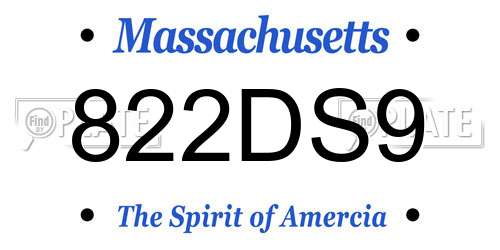 822DS9 Massachusetts License Plate