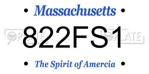 822FS1 Massachusetts License Plate