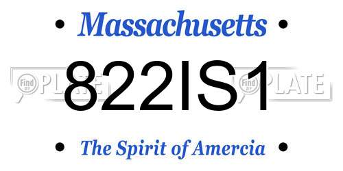 822IS1 Massachusetts License Plate