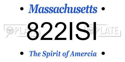 822ISI Massachusetts License Plate