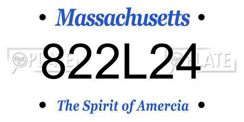 822L24 Massachusetts License Plate