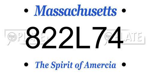 822L74 Massachusetts License Plate