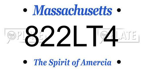 822LT4 Massachusetts License Plate