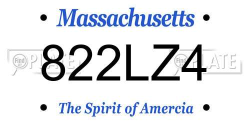 822LZ4 Massachusetts License Plate