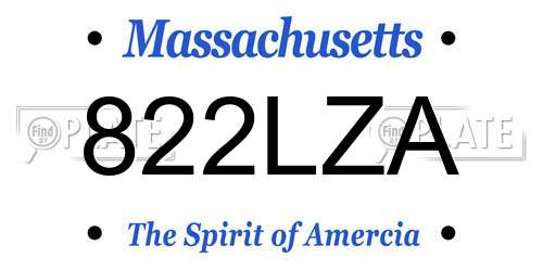 822LZA Massachusetts License Plate
