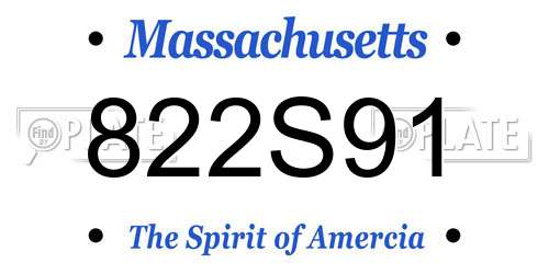 822S91 Massachusetts License Plate