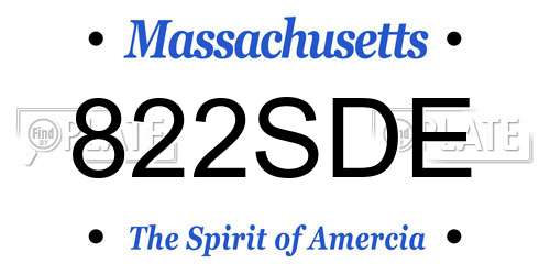 822SDE Massachusetts License Plate