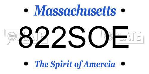 822SOE Massachusetts License Plate