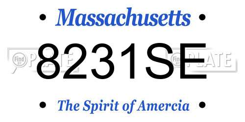 8231SE Massachusetts License Plate