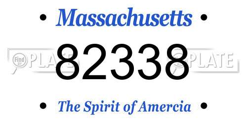 82338 Massachusetts License Plate
