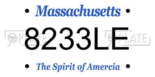 8233LE Massachusetts License Plate