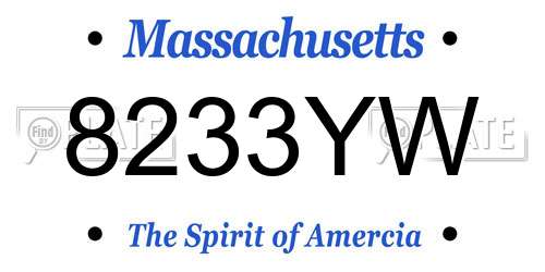 8233YW Massachusetts License Plate