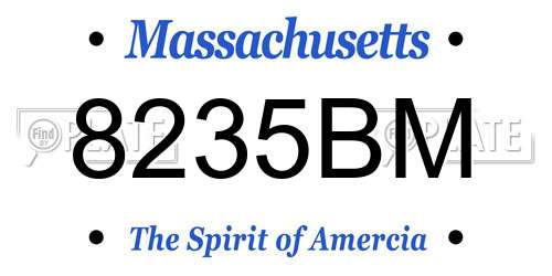 8235BM Massachusetts License Plate