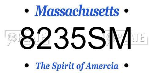 8235SM Massachusetts License Plate
