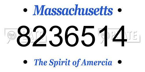 8236514 Massachusetts License Plate