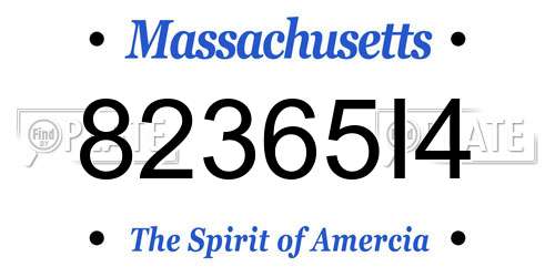 82365I4 Massachusetts License Plate
