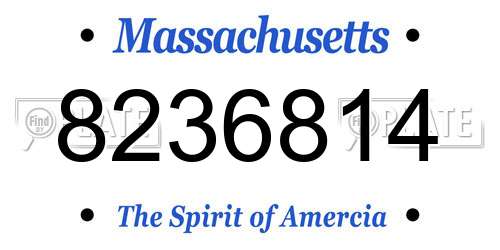 8236814 Massachusetts License Plate