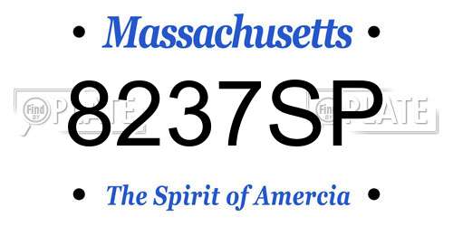 8237SP Massachusetts License Plate