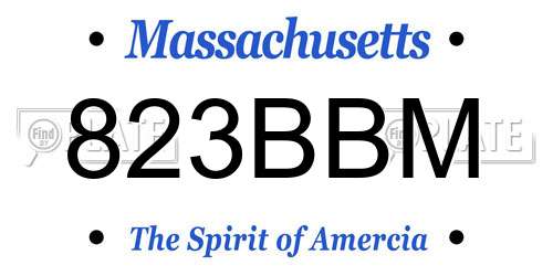 823BBM Massachusetts License Plate