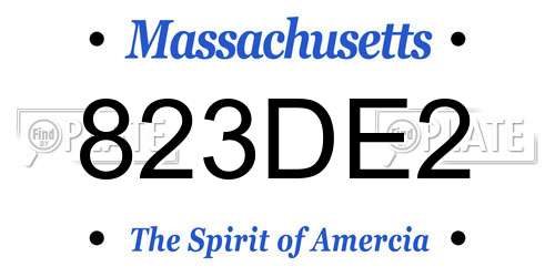 823DE2 Massachusetts License Plate
