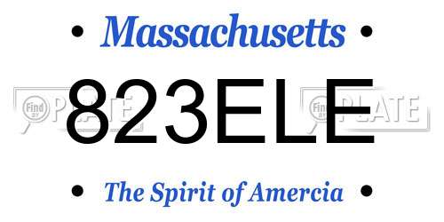 823ELE Massachusetts License Plate
